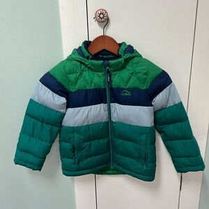 LL Bean Kids' Bean's Down Jacket, Colorblock, size 5-6